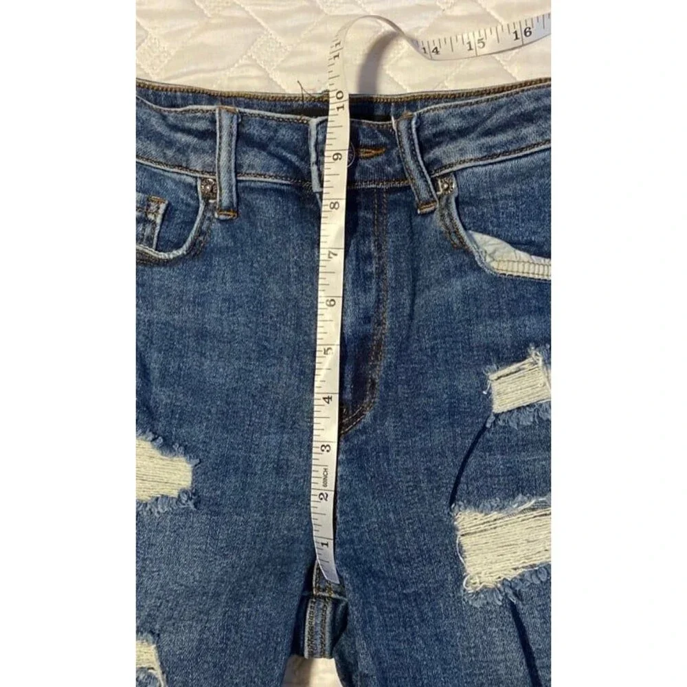 risen shorts risen jeans denim Bermuda jean shorts stretchy womens small 2 - 4